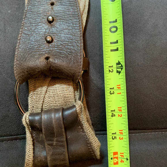 Free People Boho Post Apocalyptic Leather and Burlap Belt - Picture 8 of 11